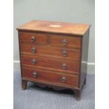 A 19th century inlaid mahogany chest of drawers of small proportions 73 x 71 x 43cm