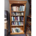 A pair of pine bookcases