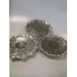 Three Victorian silver waiters 40.7ozt gross (3)