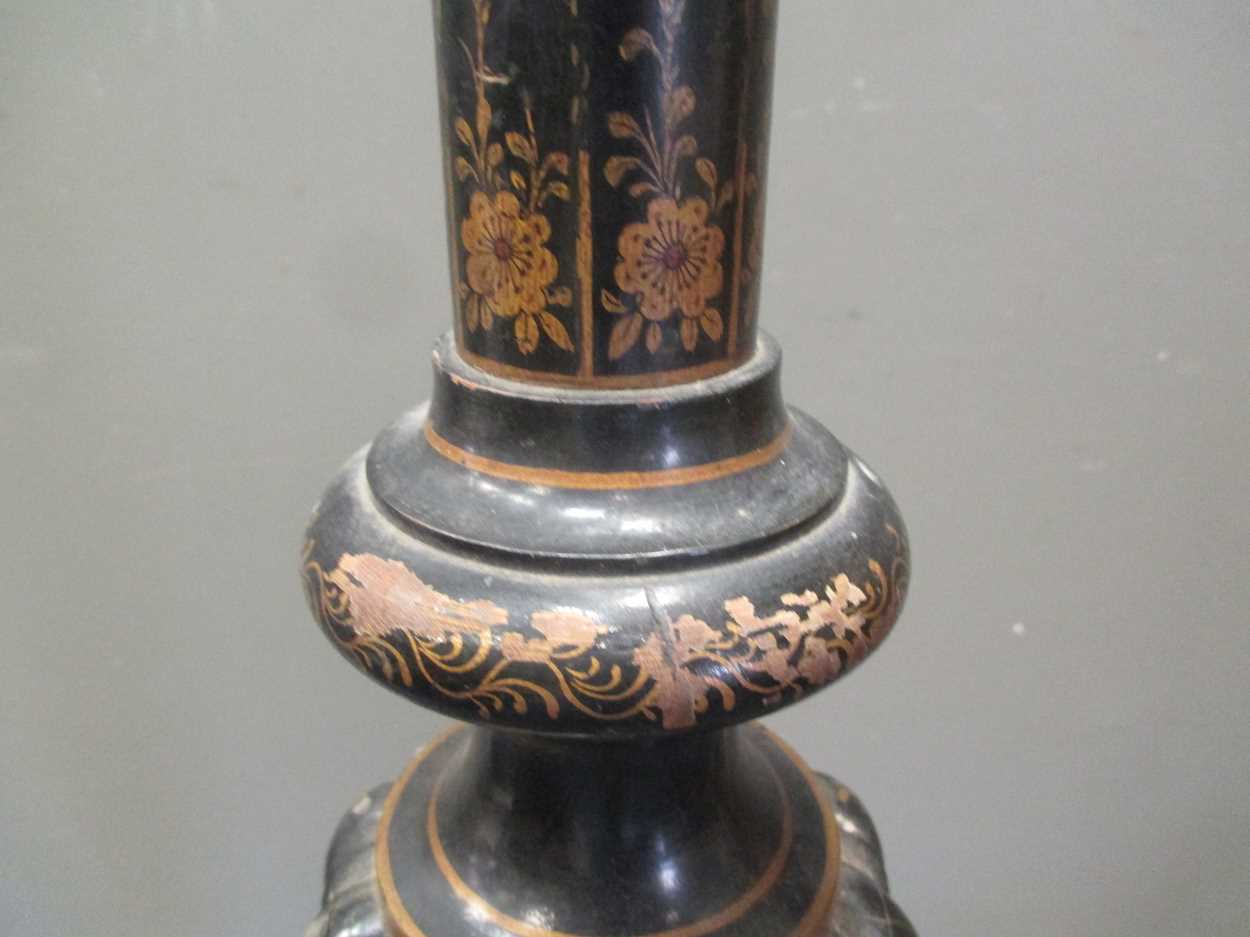 A black lacquered and gilt standard lamp - Image 4 of 6