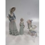 Three Lladro figures to include two figures of ladies