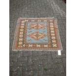 Three small Caucasian pattered rugs, 20th century