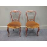 A pair of 19th century rosewood side chairs