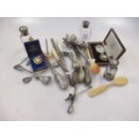 Collection of small silver including a gilt silver masonic 'Beacon Lodge No 4362' medal (cased)