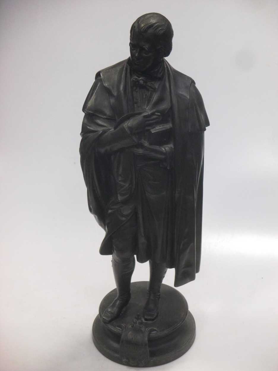 A 19th century bronzed spelter figure of Sir Walter Scott,