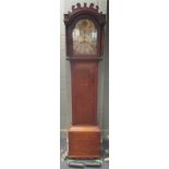 W N East, Bury St Edmunds, an oak 8 day longcase clock, 19th century, silvered arched dial with