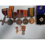 A medal set comprising British War Medal (Major WS Gosling), South Africa medal with 4 clips (