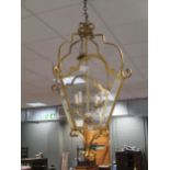 An Italian gilt brass hall lantern Approx 130cm high