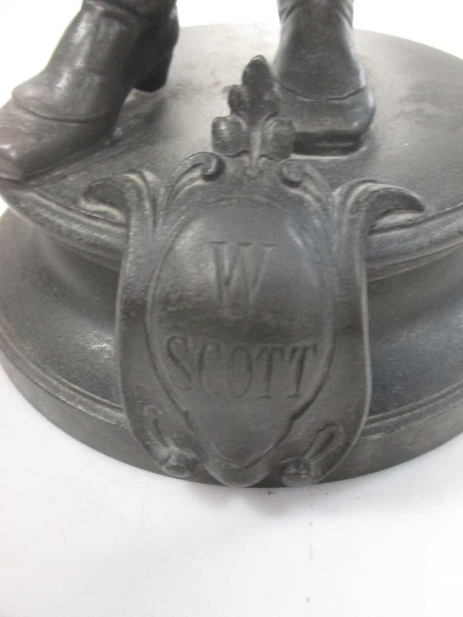 A 19th century bronzed spelter figure of Sir Walter Scott, - Image 2 of 4