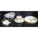 A pair of Wedgwood plates painted by Emile Lessone and other items of 19th century Wedgwood (qty)