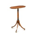 A mahogany and oak height adjustable pedestal occasional table