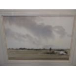 Philip Gardner (British 1922-1986) Morston Moor - Wildflower signed watercolour 26 x 66cm