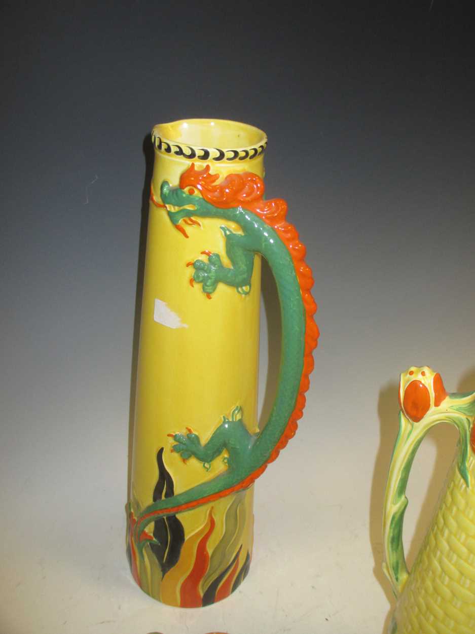 Various early 20th century pottery yellow ground jugs to include Carlton Ware (6) - Image 3 of 4