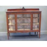 A mahogany glazed display cabinet 116 x 138 x 36cm