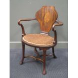 An Edwardian desk chair