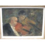 Manner of Bernard Dunstan The Orchestra oil on canvas 24 x 34cm