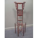 A 19th century Chinese carved hardwood hall stand 176cm high and 61cm high