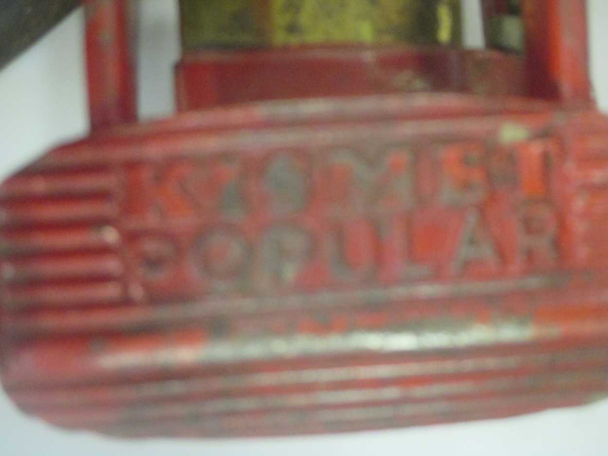 A National Benzole Mixture pertrol can with Esso cap, and a brass and painted foot pump - Image 3 of 3