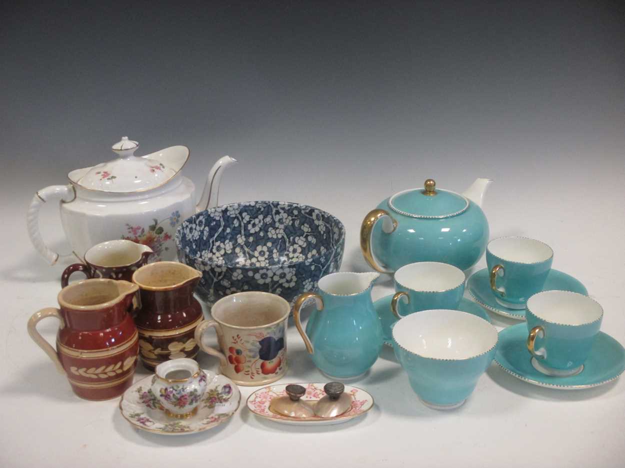 Dresden, Wedgwood & other makers, cups, teapots, bowls etc