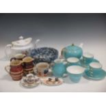 Dresden, Wedgwood & other makers, cups, teapots, bowls etc