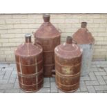 Four large Spanish olive oil cannisters