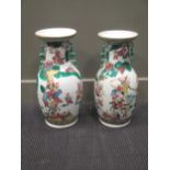 A near pair of early 20th century Chinese vases, 46cm high