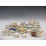 A collection of 18th century Wedgwood and other creamware to include a tea cannister, asparagus