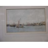 Douglas Smart (British 1879-1910) A, industrial port, signed, watercolour 13 x 22cm; attributed to