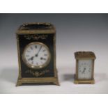 A French late 19th century ebonised and gilt metal mantel clock,