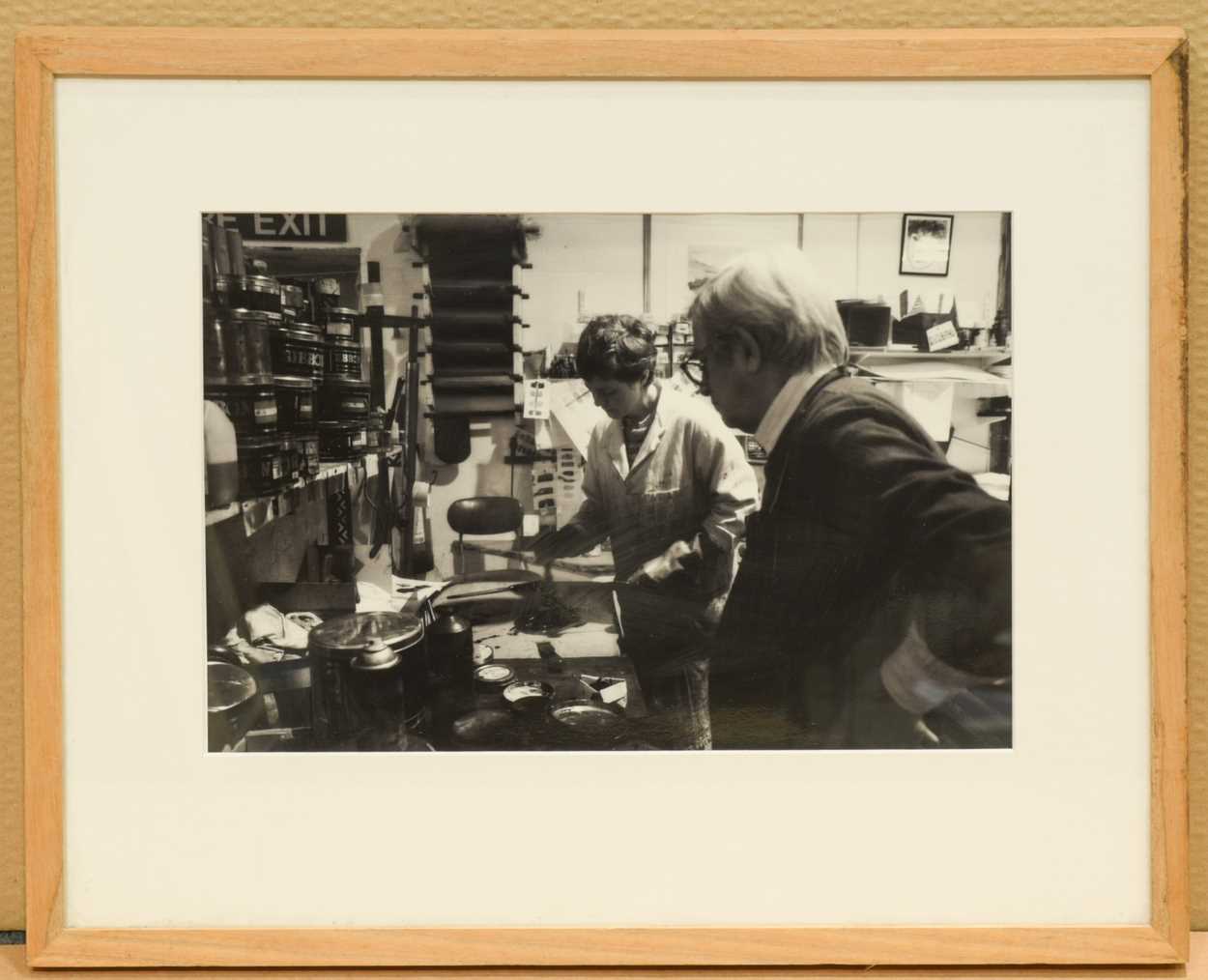 Four framed photographs of Bernard Dunstan taken by Julia Hedgecoe; together with a framed colour - Image 4 of 4