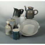 Walter Keeler, Jane Hamlyn and Rebecca Harvey, a collection of salt and soda glazed stonewares,