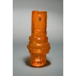 Geoffrey Baxter for Whitefriars, a textured 'hoop' vase,