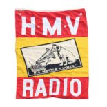 A large HMV Radio flag,