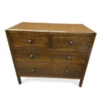 A Heal's dark oak chest of drawers, circa 1920s,