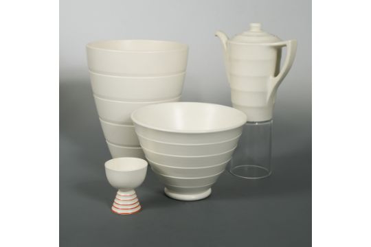 Keith Murray for Wedgwood, a collection of Moonstone glazed wares, - Image 1 of 11