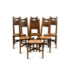 Attributed to George Walton for William Birch, High Wycombe, a set of six stained ash dining chairs,