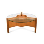 A teak and glass coffee table,