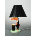 A Wiltshaw & Robinson (Carlton Ware) Guinness advertising toucan lamp,