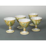 Alan Caiger Smith at Aldermaston, a set of five goblets,