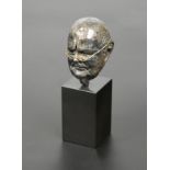 A modern limited edition silver portrait bust of Sir Winston Churchill,