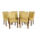 A set of six Heal's Art Deco walnut framed dining chairs,