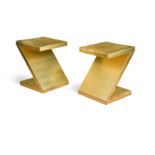 A pair of modern 'Z' shape side tables,