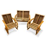 An Art Deco bentwood three-piece suite,