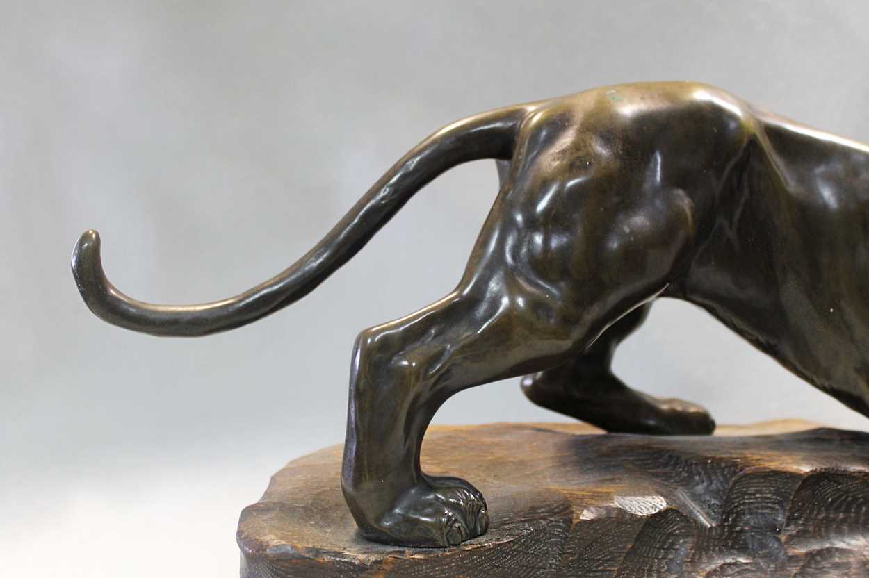 A Japanese bronze model of a roaring tiger, - Image 6 of 6