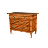 A small scale continental parquetry and marquetry commode, late 18th century,