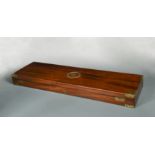 A brass bound mahogany gun case, 19th century,