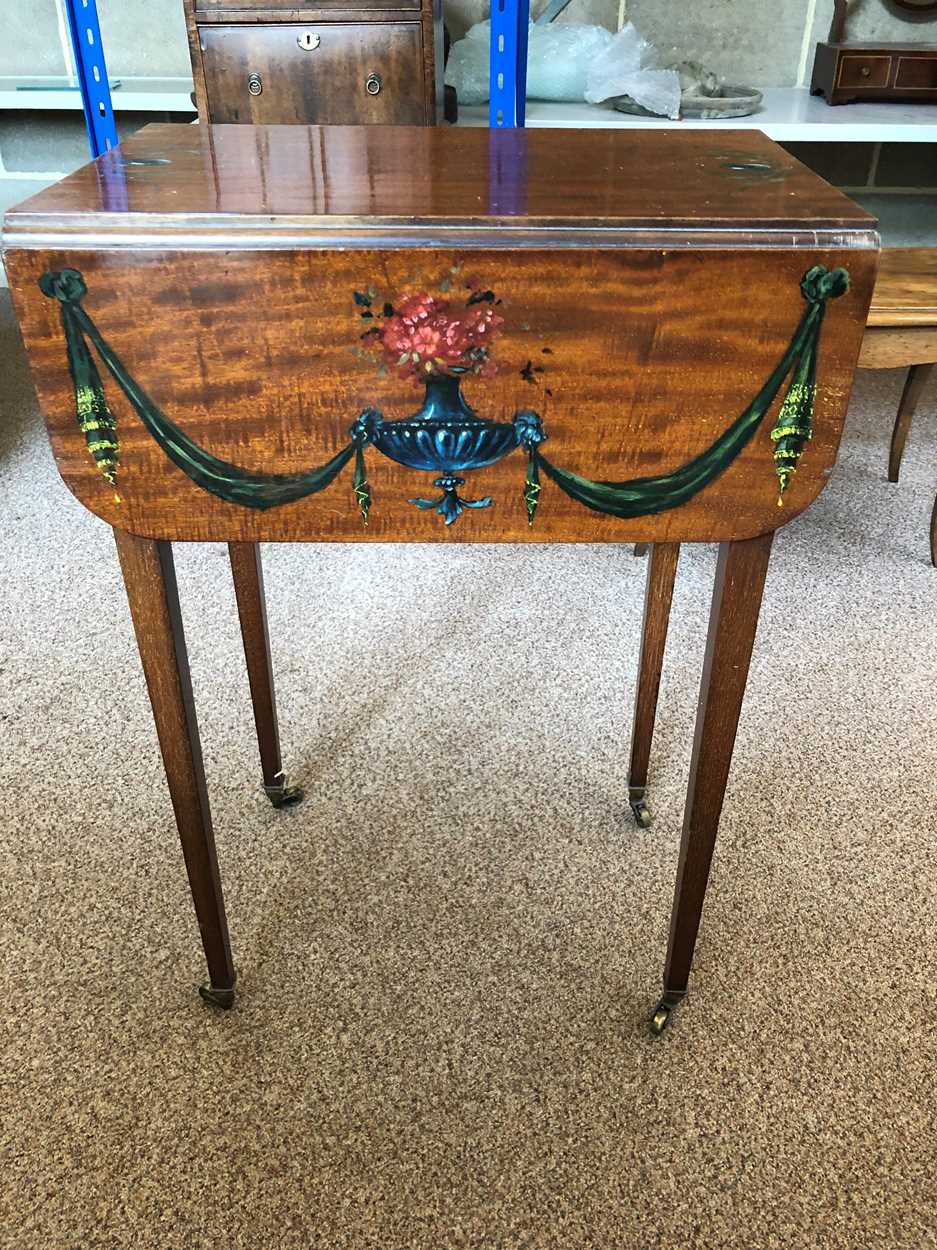 A painted mahogany drop-leaf table, 19th century, - Image 8 of 8