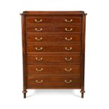 A George III style mahogany chest of seven drawers, late 19th century,