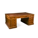 A Victorian mahogany partner's desk,