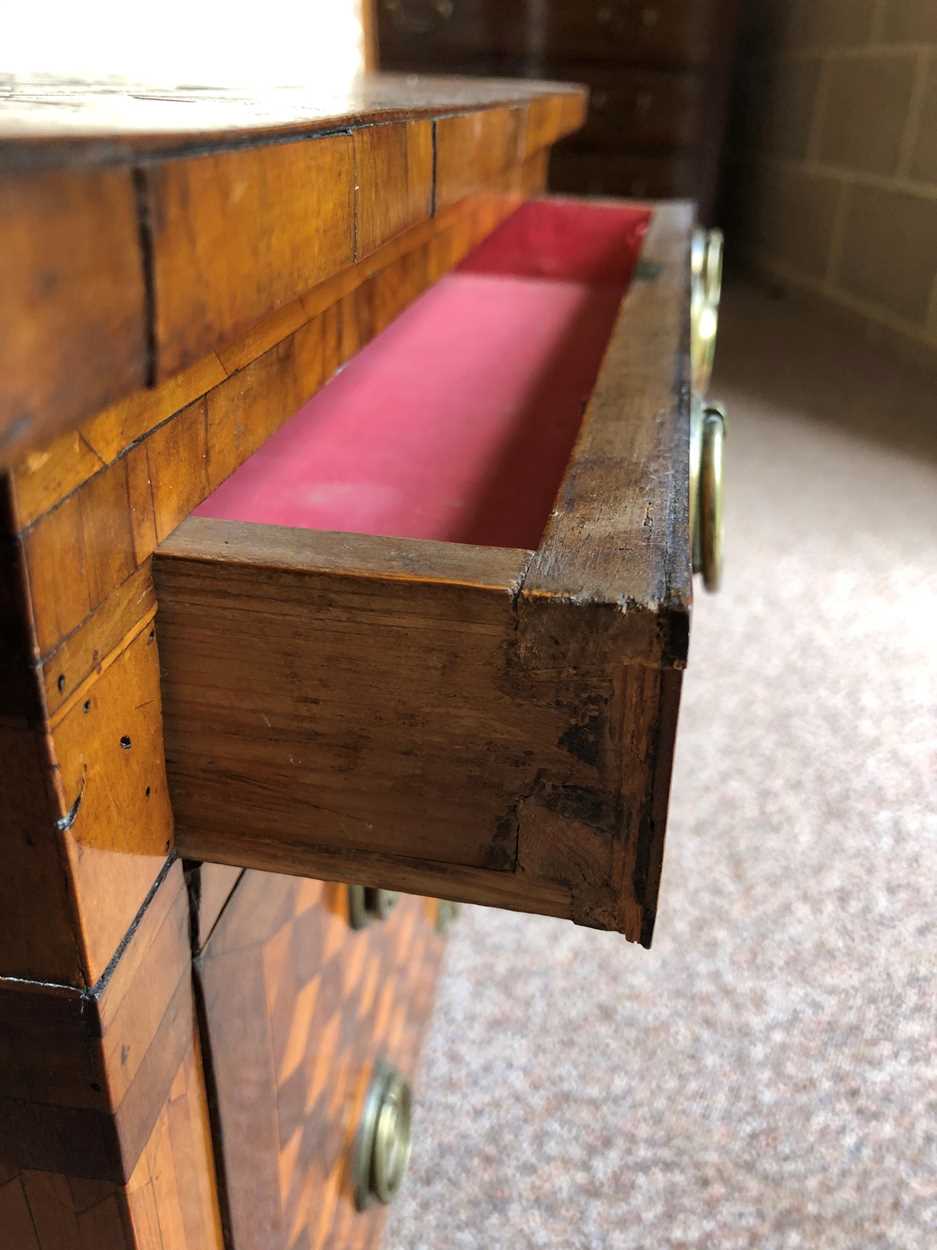 A small scale continental parquetry and marquetry commode, late 18th century, - Image 2 of 10